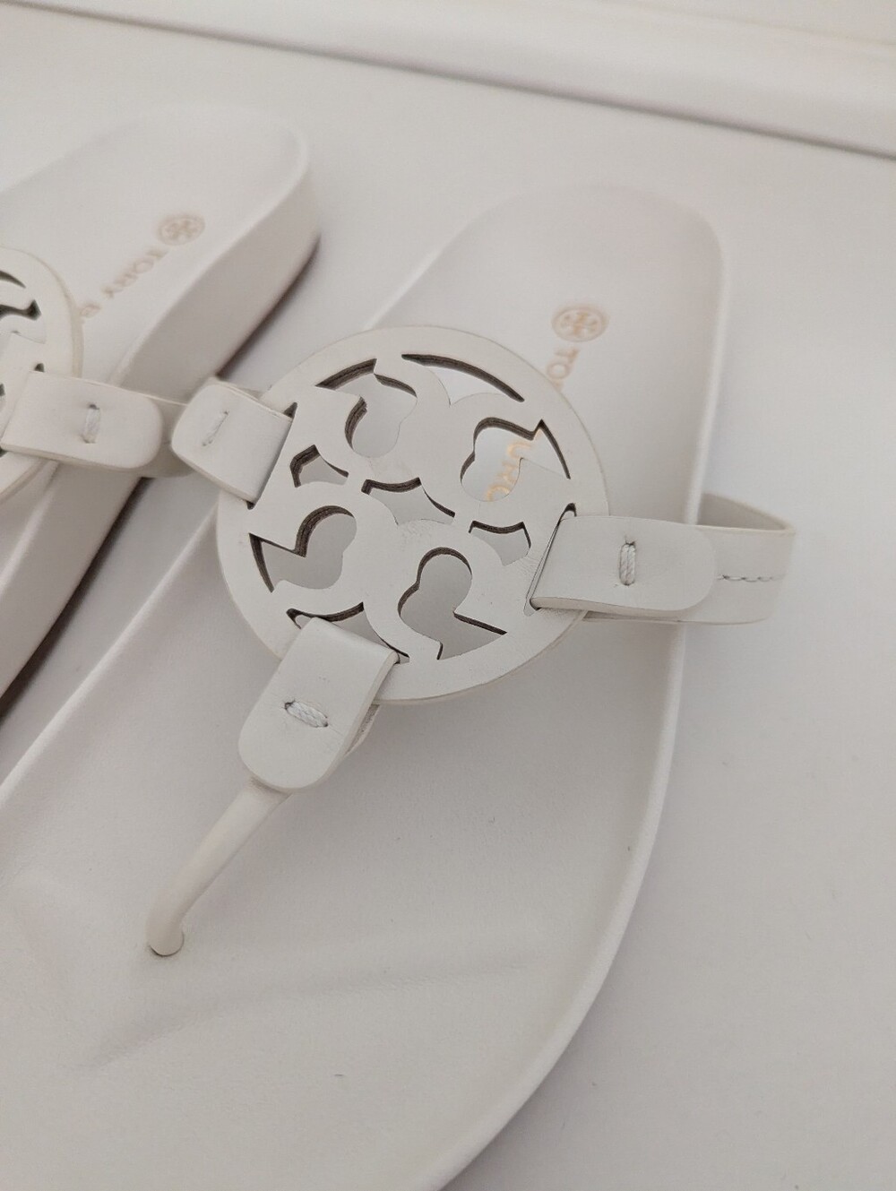 EUC! Tory Burch Miller Cloud Sandal In White Leather Size 7.5 - Picture 2 of 15